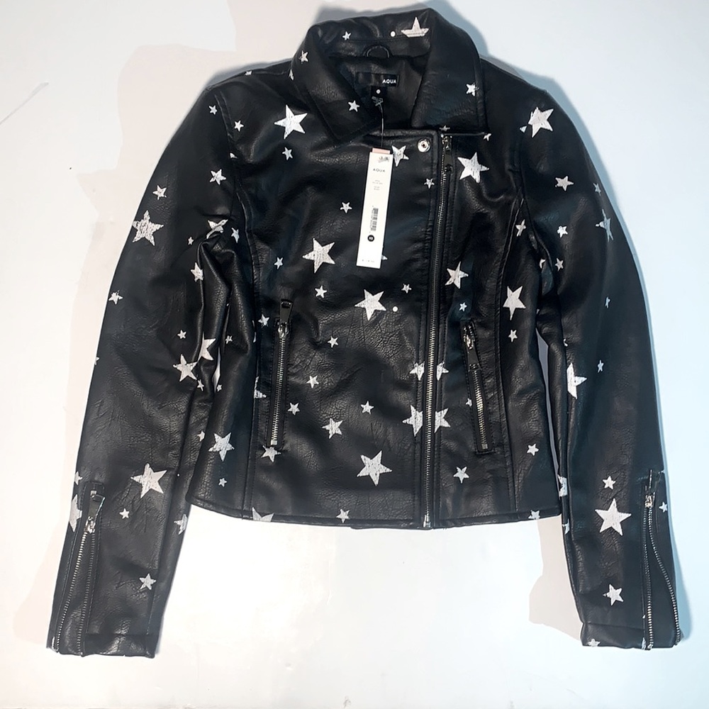 AQUA LEATHER JACKET SIZE XS